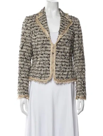 Pre-owned Missoni Tweed Pattern Jacket In Gold