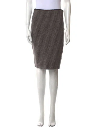 Pre-owned Missoni Tweed Pattern Knee-length Skirt In Gray