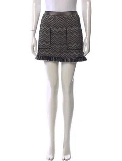 Pre-owned Missoni Tweed Pattern Mini Skirt In Black