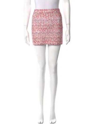 Pre-owned Missoni Tweed Pattern Mini Skirt In Pink