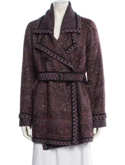 Pre-owned Missoni Tweed Pattern Peacoat In Multi