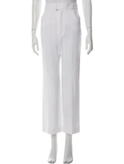 Pre-owned Missoni Tweed Pattern Straight Leg Pants In White