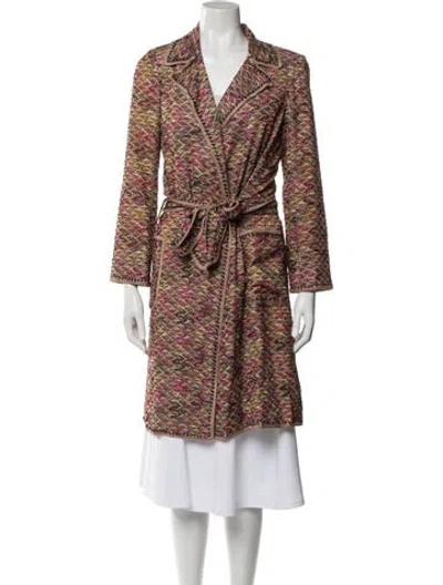 Pre-owned Missoni Tweed Pattern Trench Coat In Multi