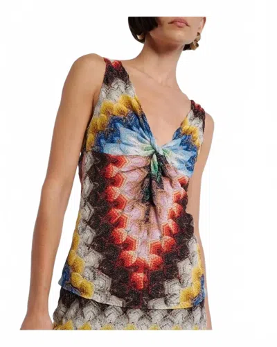 Missoni Twist Knot Lame Sleeveless Top In Multicolor