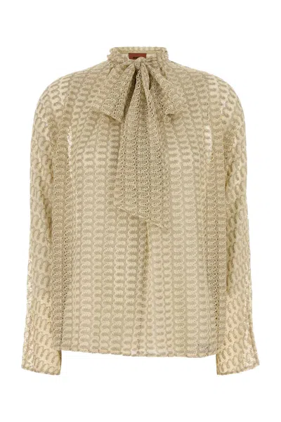Missoni Two-tone Lace Blouse In Goldcream