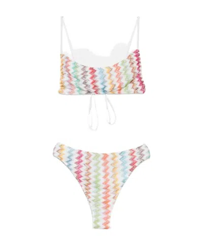Missoni Striped Crochet-knit Triangle Bikini In Multi