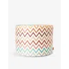 Missoni Ulticolor Watamu Zigzag-pattern Cotton-blend Cylindrical Pouf 40cm In Neutral