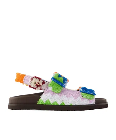 Missoni Mia Striped Terry Sandals In Multi