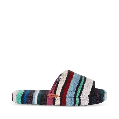 Missoni Chandler Open Slipper With Band In Blu Multicolor