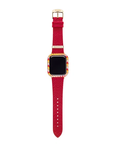 Missoni Red Case & Leather Strap For Apple Watch 41mm Gift Set