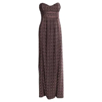 Pre-owned Missoni Unworn  Signature Crochet Knit Evening Gown Maxi Dress 42 In Black
