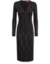 Missoni Zigzag Wool-blend Midi Dress In Black