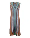 Missoni V-neck Flared Midi Dress In Multicolor Rayon In Multi