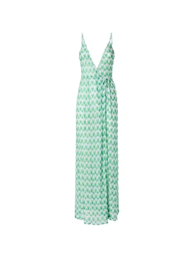 Missoni V-neck Floral-pattern Beach Dress In White