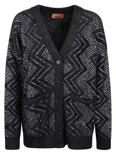 Missoni V-neck Knitted Cardigan In Multicolor