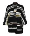 Missoni Open Front Maxi Cardigan With Bold Striped Pattern And Wide Sleeves In Black