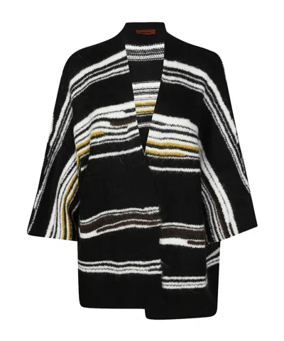 Missoni V-neck Knitted Maxi Cardigan In Animal Print