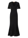 Missoni Langes Kleid Aus Baumwolle Und Zickzack-viskose Mit Ausgestelltem Saum In 黑色