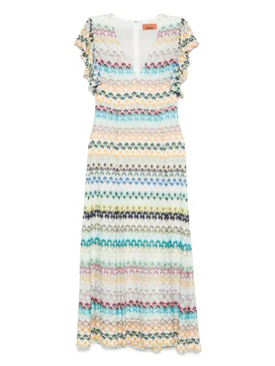 Missoni V-neck Midi Dress In Multi