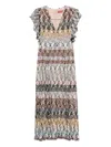 Missoni Striped Metallic-knit Midi Dress In Multi