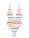 Missoni Zigzag-pattern Cross-back Swimsuit In Multi