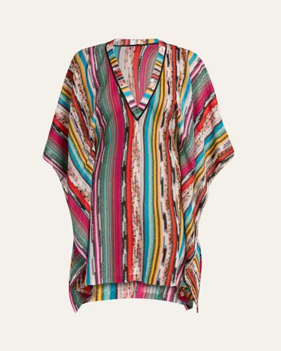 Missoni V-neck Short Kaftan Coverup In Multi Dark