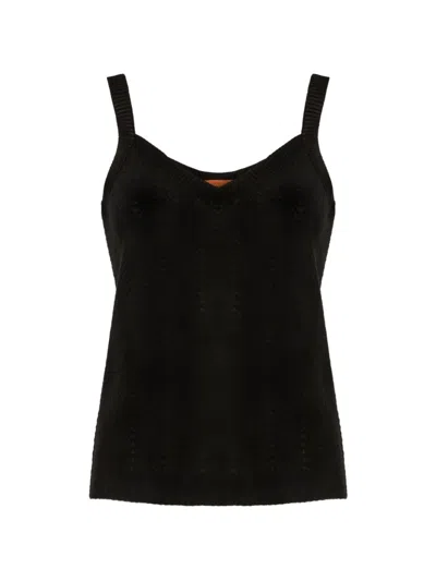 Missoni V-neck Sleeveless Tank Top In Black