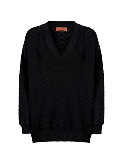 Missoni V-neck Sweater In Brown