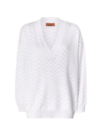 Missoni V-neck Sweater In Brown