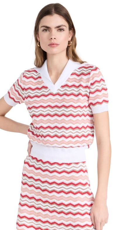 Missoni V Neck Jumper White Base Multicolor