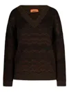 Missoni Chevron Pattern Oversized Knit Sweater In Brown In Brown