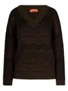 Missoni Chevron Pattern Oversized Knit Sweater In Brown In Brown