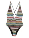 Missoni V-neck Swimsuit In Pink