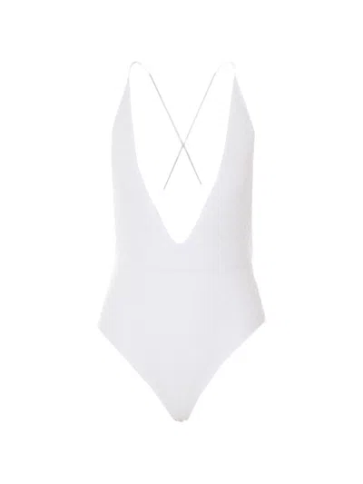 Missoni V-neck Swimsuit In White