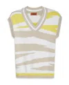 Missoni Knitwear With V-neck And Striped Pattern In Nude