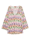 Missoni V-neck Zig-zag Mini Dress In Multi