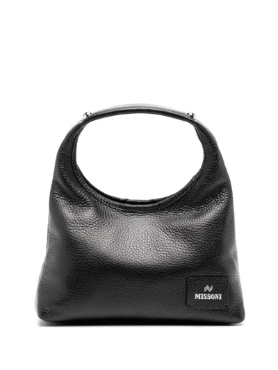 Missoni Vertical Hobo Small Tote Bag In Black