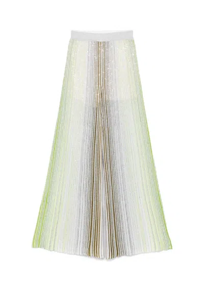 Missoni Vertical Stripe Trousers With Shimmering Textures In Multi