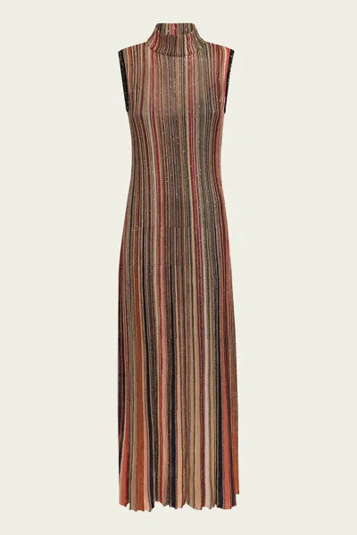 Missoni Sequin-embellished Striped Metallic Ribbed-knit Maxi Dress In Multicolour