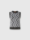 Missoni Womens Grey Chevron Sequin-embellished Knit Vest In Black & Grey