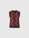 Missoni Vest With Macro Zig Zag And Sequins In Multicoloured