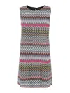 Missoni Metallic Crochet-knit Mini Dress In Multicolour