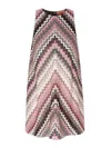 Missoni Zigzag Print Mini Dress In Red