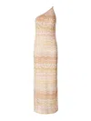 Missoni One-shoulder Sequin-embellished Striped Metallic Crochet-knit Maxi Dress In Dorado