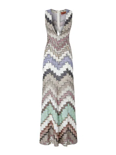 Missoni Striped Metallic Crochet-knit Maxi Dress In Multi