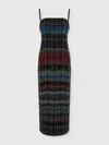 Missoni Long Strapless Dress With Wave Check Pattern In Multi