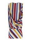Missoni Zigzag Pattern Peplos Minidress With Draped Front In Multi