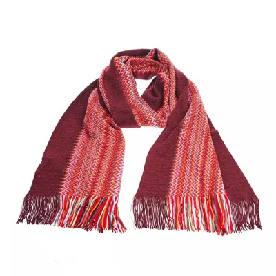 Missoni Vibrant Geometric Patterned Scarf With Fringes In Multicolor