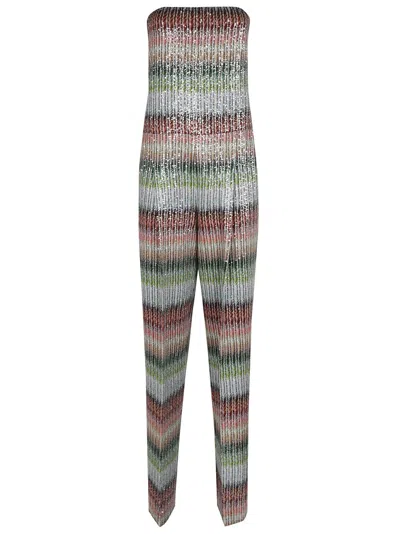 MISSONI MISSONI VIBRANT GREEN STRAPLESS DRESS WITH ARTISANAL DESIGN