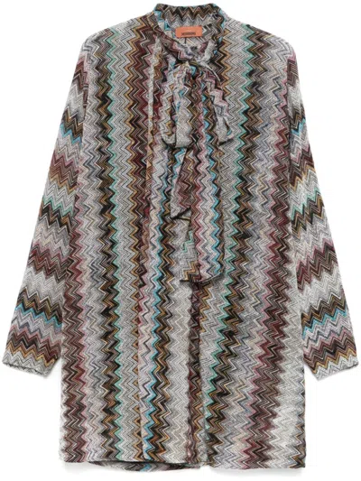 Missoni Zig Zag Motif Short Dress In Multicolour
